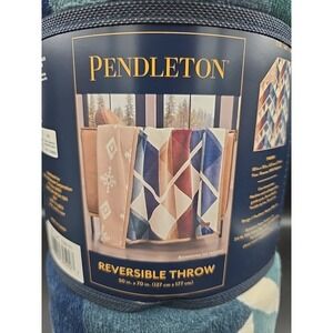 Pendleton Reversible Plush Throw 50" x‎ 70" Serrado Polyester New